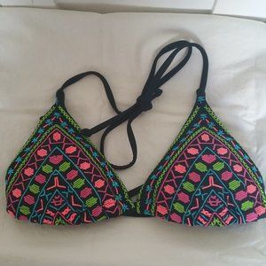 Cute and versatile embroidered bikini top, Size S